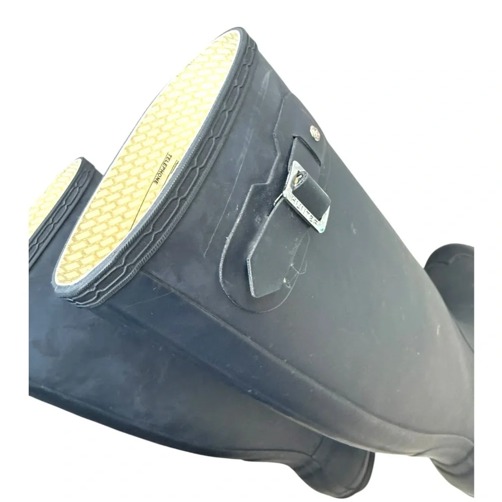 Women's Original Tall Rain Boots Navy Blue Rubber Waterproof Wellies size 7M/8F - Picture 12 of 15